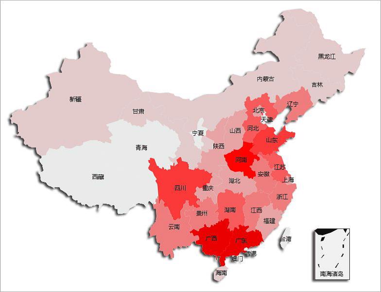 恶意手机号归属地分布地图